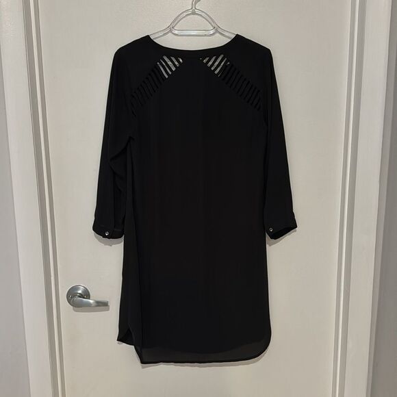 DANIEL RANIN Black lined dress zip up cut out detail on shoulders M - Picture 6 of 8